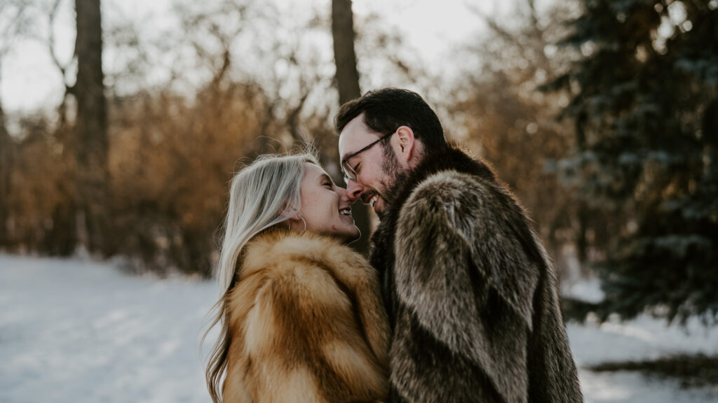 snowy winter couples session
