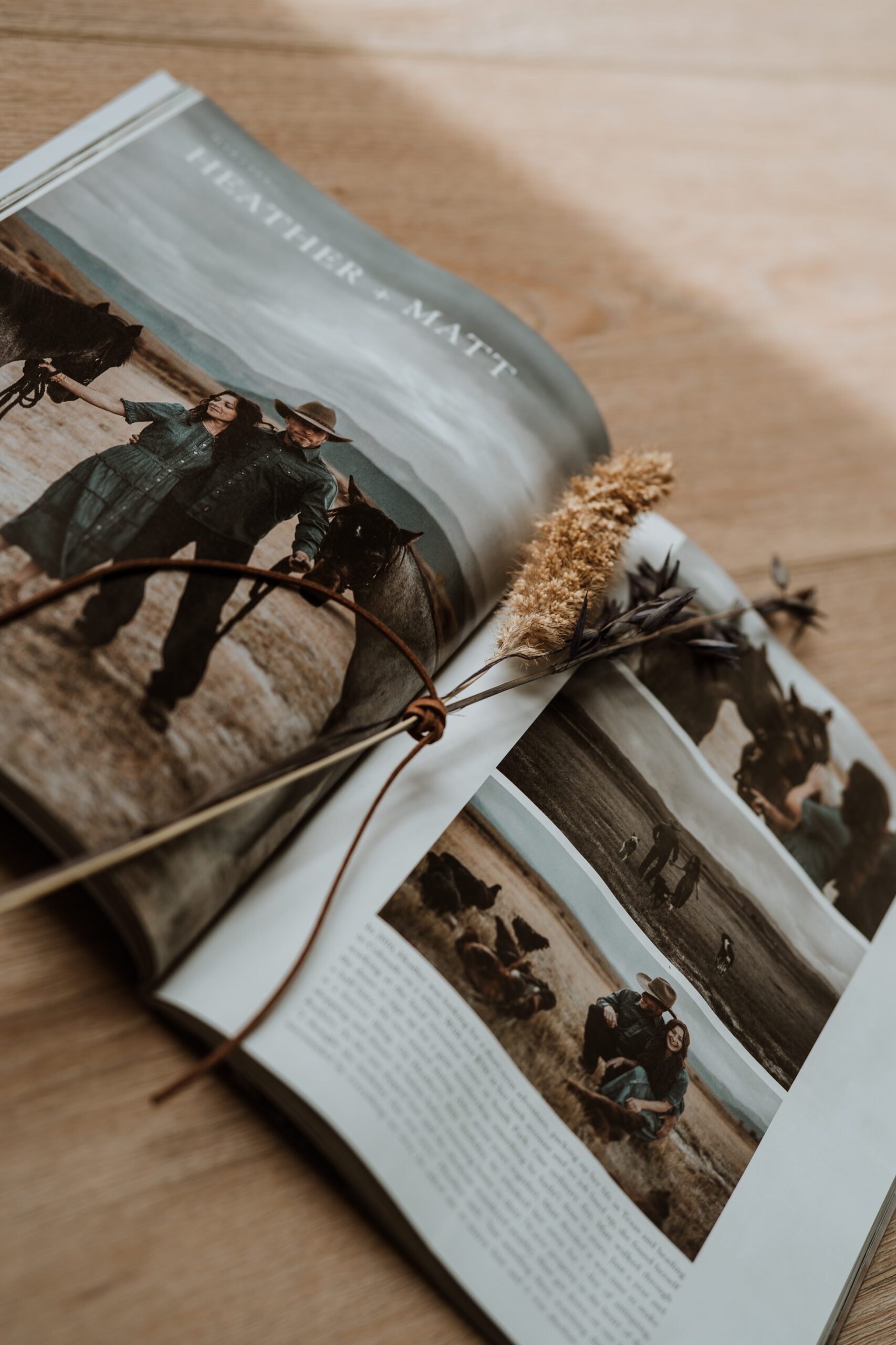 Heather & Matt's engagement session featured in Rocky Mountain Bride's 2026 Colorado Spring/Summer issue.